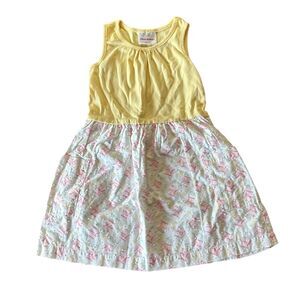 Hanna Andersson Printed Swiss Dot Half And Half Dress Yellow Size 4 100cm